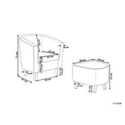 Beliani Cocktailstoel HOLDEN - Grijs Polyester -Meubelwinkel 00019541285e4a35b0061cdbae70a4d7 1
