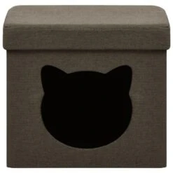 VidaXL Opbergkruk Met Kattenpatroon Inklapbaar Stof Donkerbruin -Meubelwinkel 00c7644ae6c544baae0f1493455c35d5