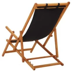 VidaXL Strandstoel Inklapbaar Massief Eucalyptushout En Stof Zwart -Meubelwinkel 01a0e601cef74c4291e635eae4225fd1