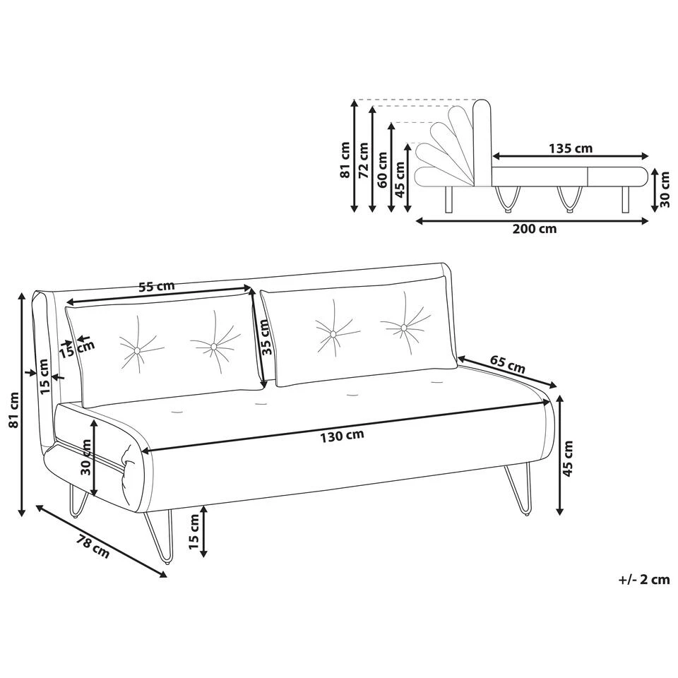 Beliani Tweezitsbank - VESTFOLD Groen Fluweel 5 Beliani Tweezitsbank - VESTFOLD Groen Fluweel - Afbeelding 3