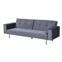 Beliani Driezitsbank - VISNES Grijs Fluweel -Meubelwinkel 071f2b83aea4417681b3709a549314c3