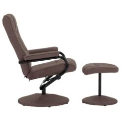 VidaXL Fauteuil Verstelbaar Met Voetenbankje Stof Bruin -Meubelwinkel 0fb94e77280f49f58a150ef5e4d4a6b7