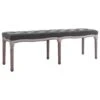 VidaXL Bankje 150x40x48 Cm Linnen Massief Hout Donkergrijs 2 VidaXL Bankje 150x40x48 Cm Linnen Massief Hout Donkergrijs -Meubelwinkel 1000008897