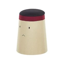 Beliani Poef SAMURAI - Beige Kunstlinnen