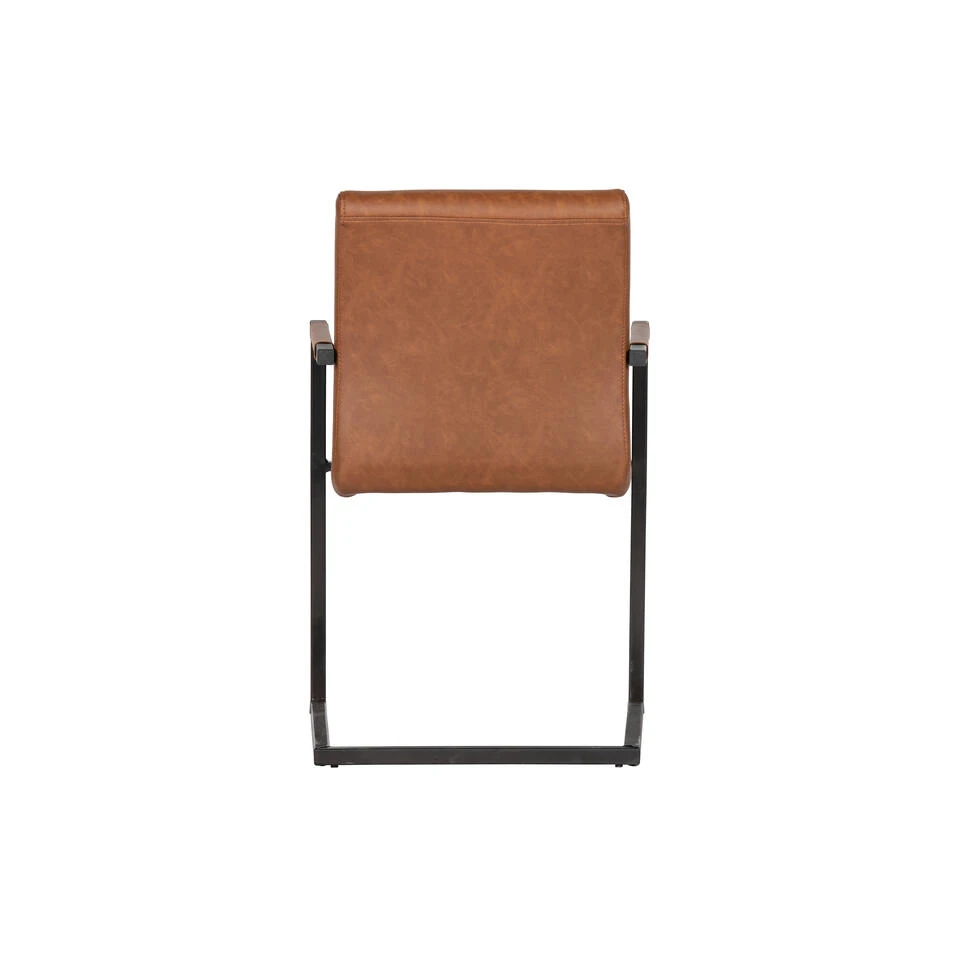 WOOOD Bas Eetkamerstoel - Pu - Cognac - Set Van 2 5 WOOOD Bas Eetkamerstoel - Pu - Cognac - Set Van 2 - Afbeelding 4