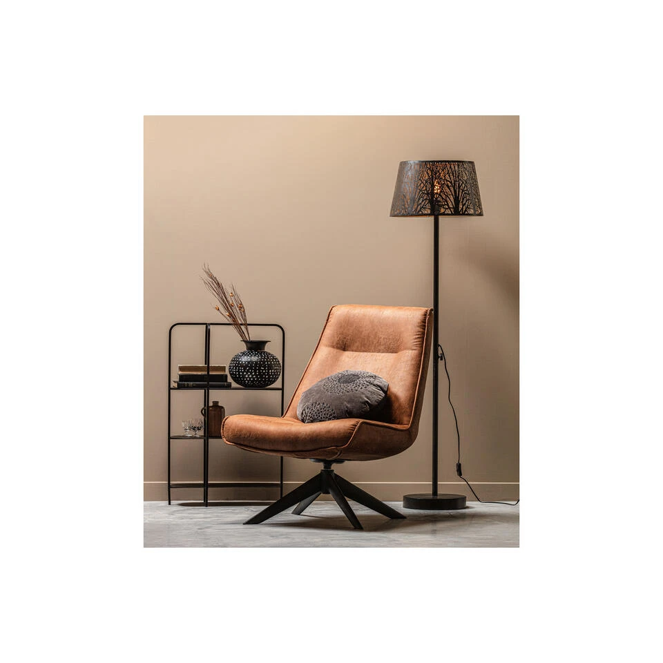 WOOOD Draaifauteuil Skyler - Kunstleer - Cognac - 94x67x85 5 WOOOD Draaifauteuil Skyler - Kunstleer - Cognac - 94x67x85 - Afbeelding 3