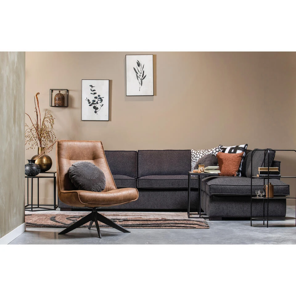 WOOOD Draaifauteuil Skyler - Kunstleer - Cognac - 94x67x85 6 WOOOD Draaifauteuil Skyler - Kunstleer - Cognac - 94x67x85 - Afbeelding 4