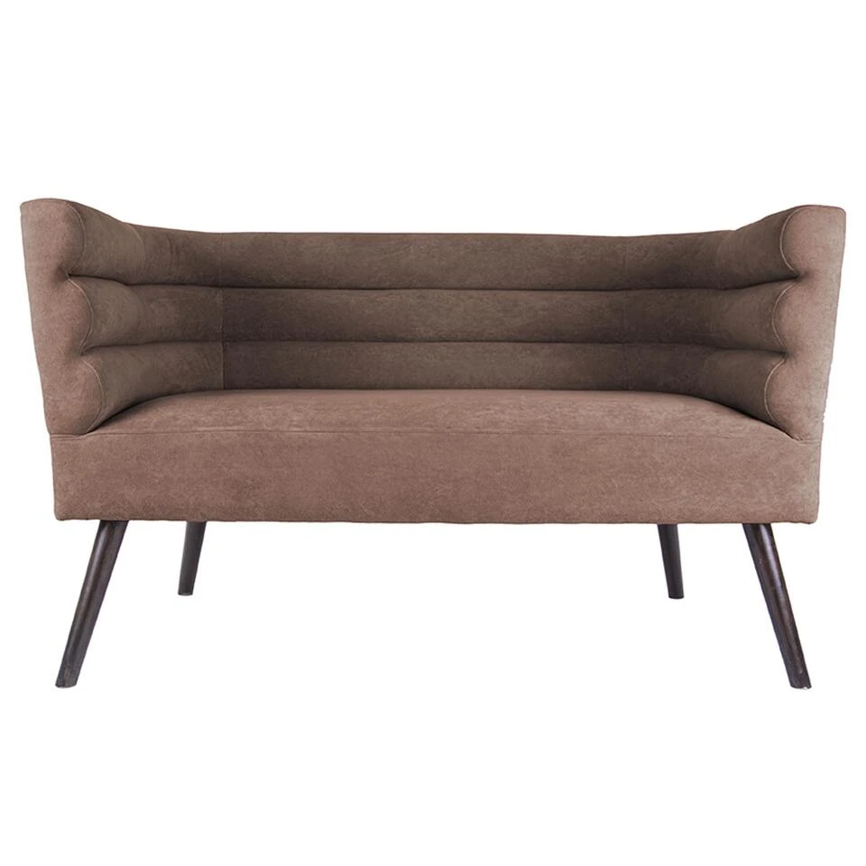 Leitmotiv Bank Explicit - Suede Look Chocolade Bruin - 128x71x74cm 3 Leitmotiv Bank Explicit - Suede Look Chocolade Bruin - 128x71x74cm