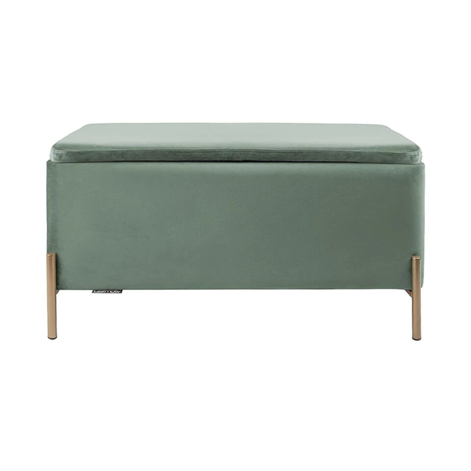 Leitmotiv Bank Snog XL - Velvet Jade Groen, Goud Geverfde Poten - 90x45x45cm 5 Leitmotiv Bank Snog XL - Velvet Jade Groen, Goud Geverfde Poten - 90x45x45cm - Afbeelding 3
