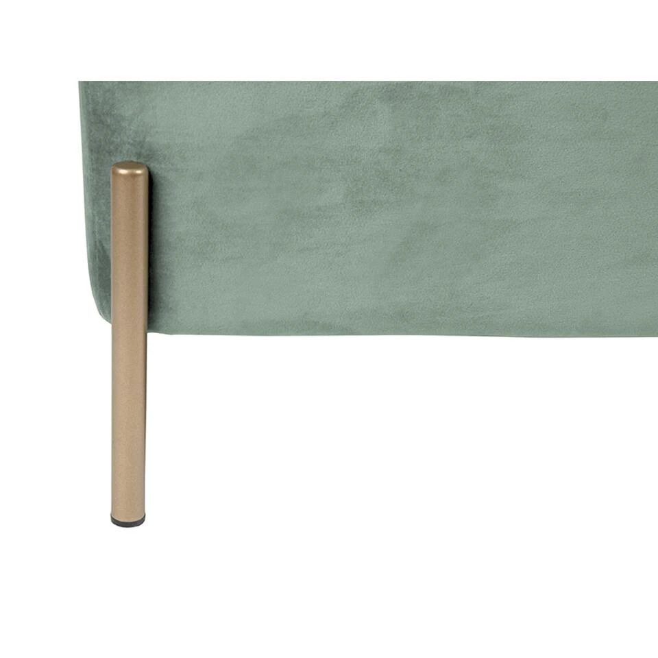 Leitmotiv Bank Snog XL - Velvet Jade Groen, Goud Geverfde Poten - 90x45x45cm 6 Leitmotiv Bank Snog XL - Velvet Jade Groen, Goud Geverfde Poten - 90x45x45cm - Afbeelding 4