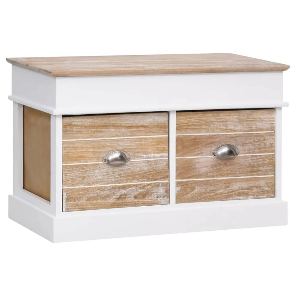 VidaXL Halbank 70x35x45 Cm Paulowniahout 3 VidaXL Halbank 70x35x45 Cm Paulowniahout