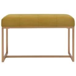 VidaXL Bankje 80 Cm Fluweel Mosterdkleurig 7 VidaXL Bankje 80 Cm Fluweel Mosterdkleurig -Meubelwinkel 1000026839 0101