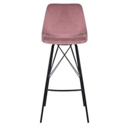 Barkruk Velvet Roze - Zithoogte 76cm - Zonder Armleuning - Barkruk Ivy - Giga