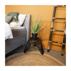 Giga Meubel Kruk Rotan Zwart - 55x55x40 -Meubelwinkel 1000027537 0102