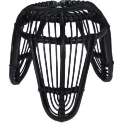 Giga Meubel Kruk Rotan Zwart - 55x55x40