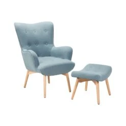 Beliani Fauteuil VEJLE - Blauw Polyester