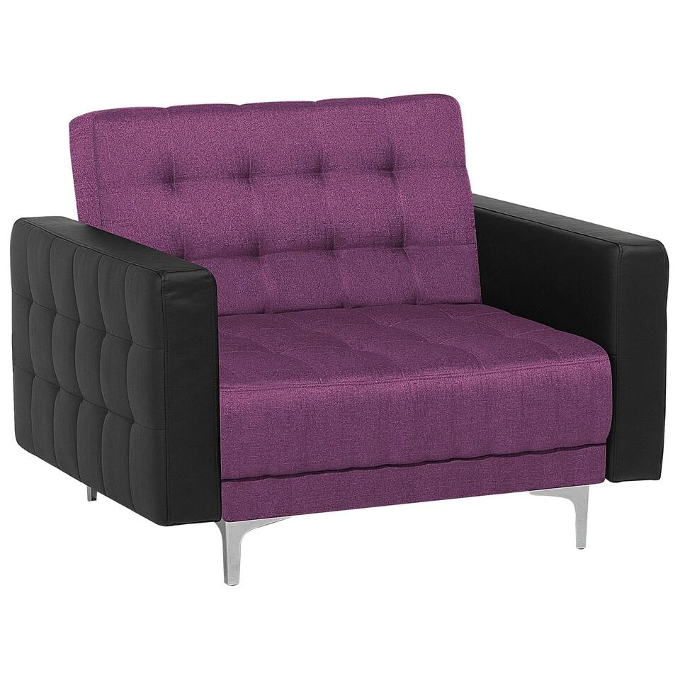 Beliani Fauteuil ABERDEEN - Paars Polyester 3 Beliani Fauteuil ABERDEEN - Paars Polyester