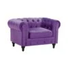 Beliani Fauteuil CHESTERFIELD - Paars Fluweel 1 Beliani Fauteuil CHESTERFIELD - Paars Fluweel -Meubelwinkel 1000027741
