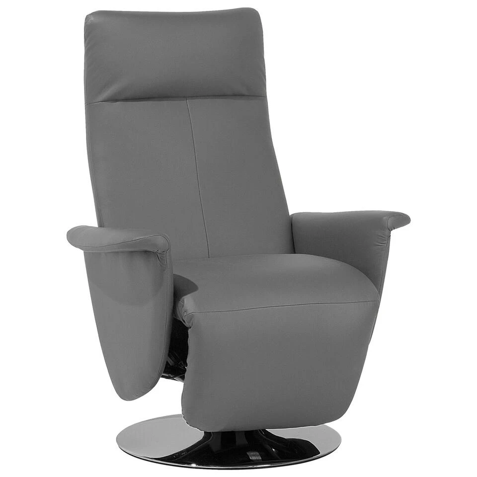 Beliani TV-fauteuil PRIME - Grijs Kunstleer 3 Beliani TV-fauteuil PRIME - Grijs Kunstleer