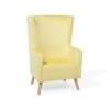 Beliani Oorfauteuil ONEIDA - Geel Fluweel -Meubelwinkel 1000027802