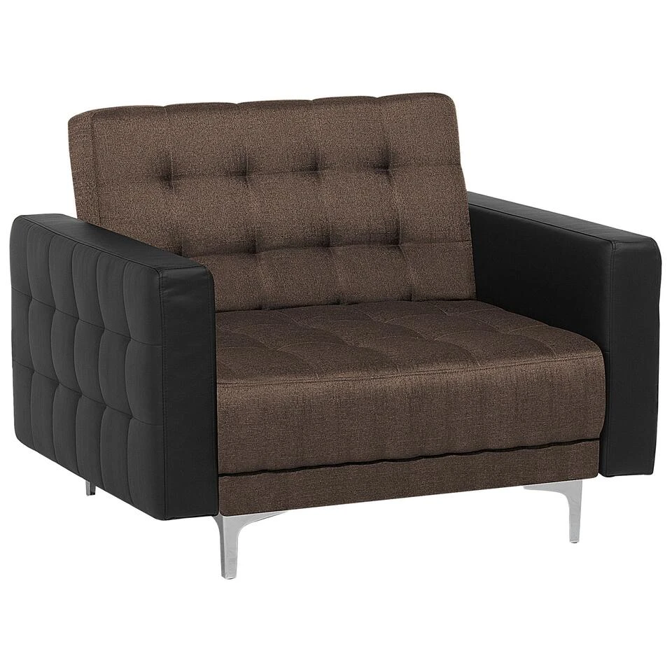 Beliani Fauteuil ABERDEEN - Bruin Polyester 3 Beliani Fauteuil ABERDEEN - Bruin Polyester