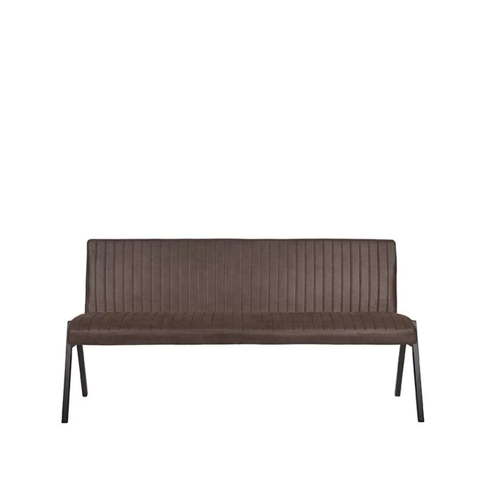 LABEL51 Eetkamerbank Matz - Antraciet - Microfiber - 175 Cm 4 LABEL51 Eetkamerbank Matz - Antraciet - Microfiber - 175 Cm - Afbeelding 2