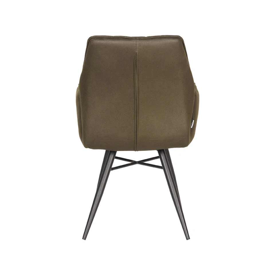 LABEL51 Eetkamerstoel Bink - Army Green - Microfiber 6 LABEL51 Eetkamerstoel Bink - Army Green - Microfiber - Afbeelding 4