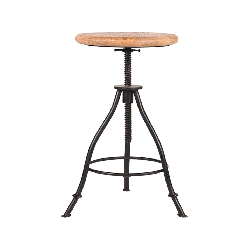 LABEL51 Kruk Jaipur - Zwart - Mangohout 4 LABEL51 Kruk Jaipur - Zwart - Mangohout - Afbeelding 2