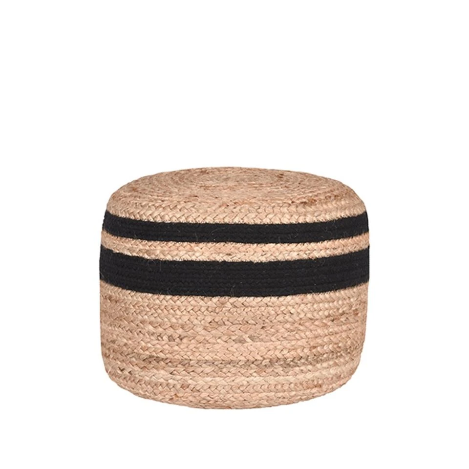 LABEL51 Poef Jute - Zwart - Jute - 50cm 3 LABEL51 Poef Jute - Zwart - Jute - 50cm
