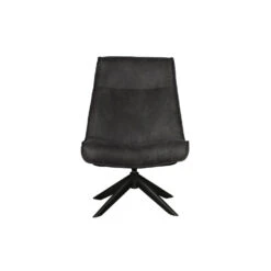 WOOOD Skyler Draaifauteuil - Kunstleer - Zwart - 94x67x85 -Meubelwinkel 1000031095 0102