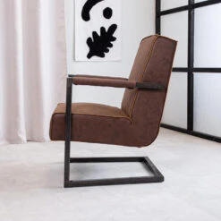 Industriële Leren Fauteuil Bruin Tiger - Leder - Bruin -Meubelwinkel 1000041946 0101