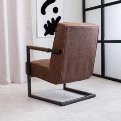 Industriële Leren Fauteuil Bruin Tiger - Leder - Bruin -Meubelwinkel 1000041946 0102