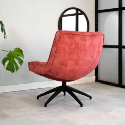 Fauteuil Draaibaar Tommy Velvet Roze - Stof - Roze -Meubelwinkel 1000041991 0103