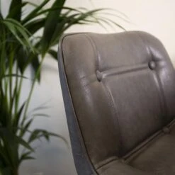 Industriële Barkruk Jason Antraciet - Zithoogte 59 Cm - Kunstleder - Grijs -Meubelwinkel 1000042391 0103