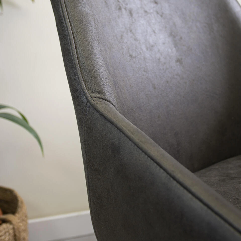 Industriële Draaibare Bureaustoel Lennox Antraciet 64,50x60x84 Cm Stof 6 Industriële Draaibare Bureaustoel Lennox Antraciet 64,50x60x84 Cm Stof - Afbeelding 4