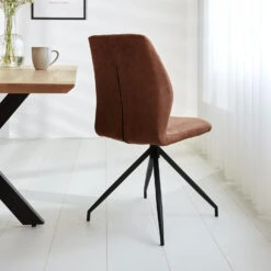 Industriële Eetkamerstoel Grizzly Cognac - Stof - Bruin -Meubelwinkel 1000042457 0102