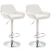 CLP Set Van 2 Barkrukken Braga Chroom Frame Kunstleer - Wit -Meubelwinkel 1000043309