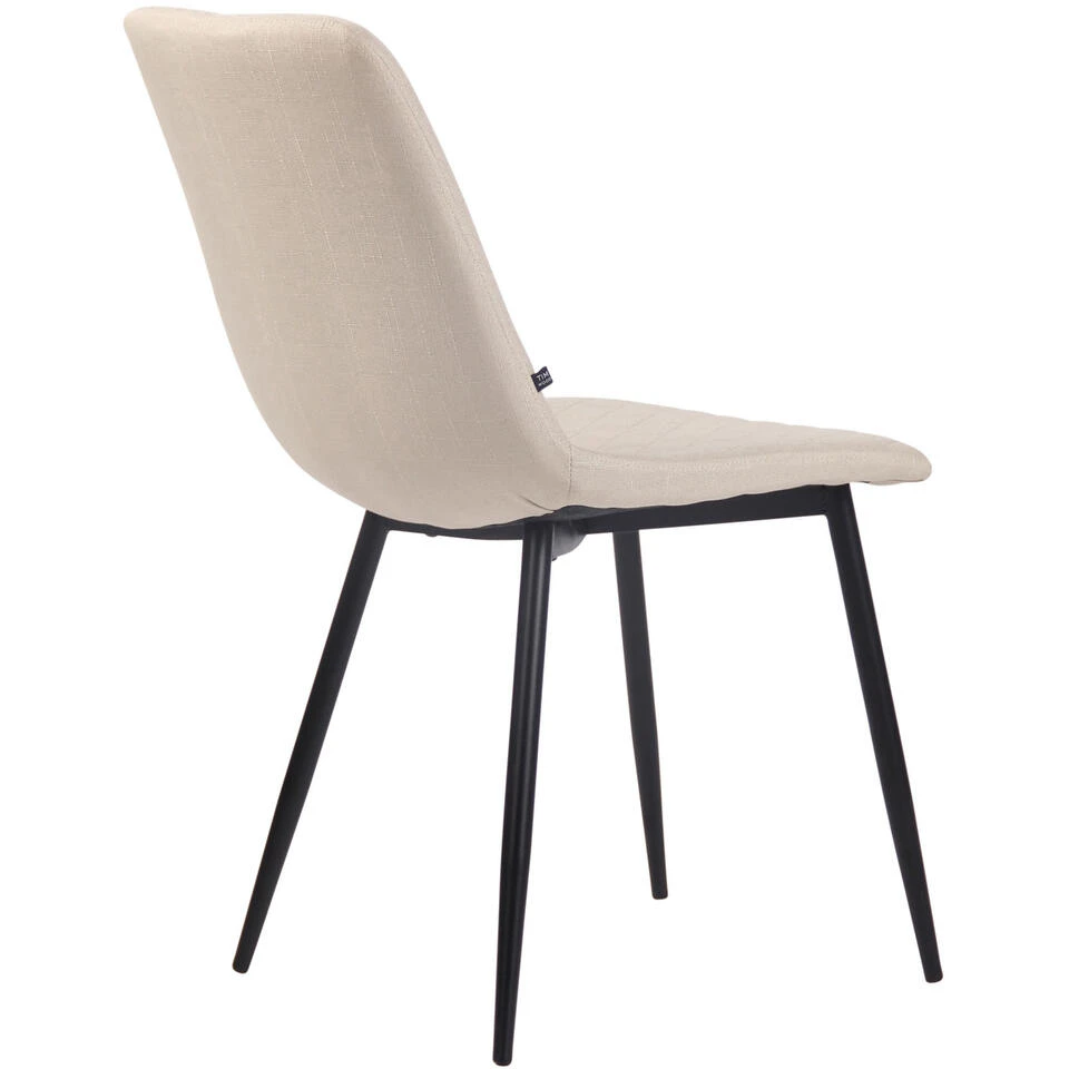 CLP Set Van 4 Eetkamerstoelen Telde Stof - Crème 5 CLP Set Van 4 Eetkamerstoelen Telde Stof - Crème - Afbeelding 3