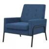 VidaXL Fauteuil Staal En Stof Blauw -Meubelwinkel 1000043920
