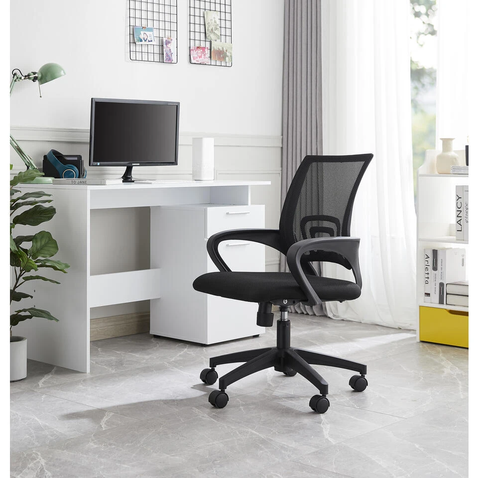 ACAZA Bureaustoel - In Hoogte Verstelbare Stoel - Netbekleding - Zwart 4 ACAZA Bureaustoel - In Hoogte Verstelbare Stoel - Netbekleding - Zwart - Afbeelding 2