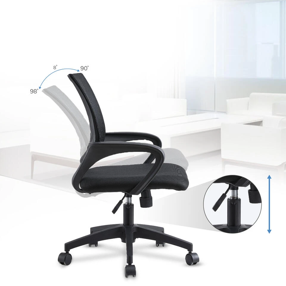 ACAZA Bureaustoel - In Hoogte Verstelbare Stoel - Netbekleding - Zwart 5 ACAZA Bureaustoel - In Hoogte Verstelbare Stoel - Netbekleding - Zwart - Afbeelding 3