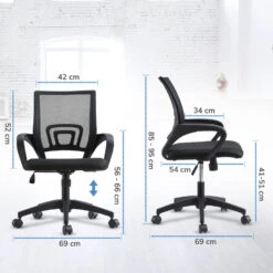 ACAZA Bureaustoel - In Hoogte Verstelbare Stoel - Netbekleding - Zwart 9 ACAZA Bureaustoel - In Hoogte Verstelbare Stoel - Netbekleding - Zwart -Meubelwinkel 1000044344 0103