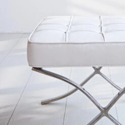 Expo Hocker Wit Premium Leer - Leder - Wit -Meubelwinkel 1000046062 0102