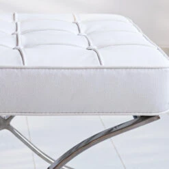 Expo Hocker Wit Premium Leer - Leder - Wit -Meubelwinkel 1000046062 0103