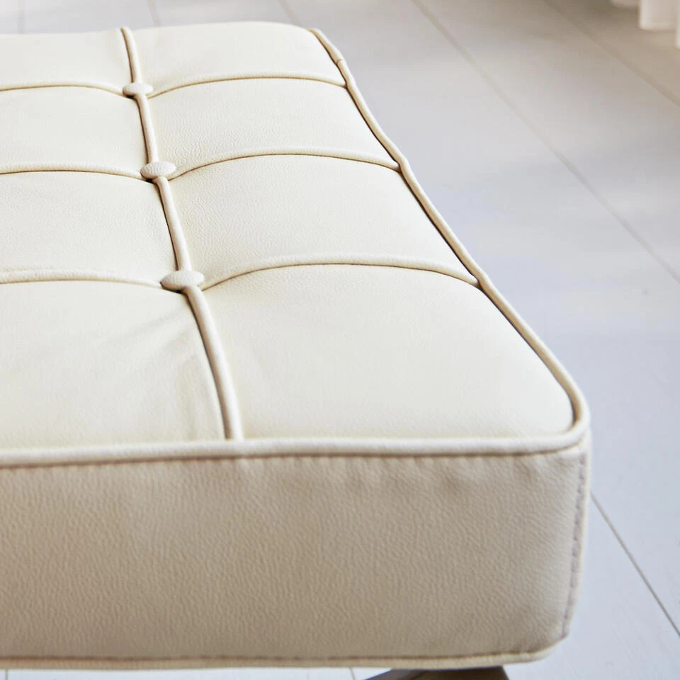 Expo Hocker Creme Premium Leer - Leder - Crème 6 Expo Hocker Creme Premium Leer - Leder - Crème - Afbeelding 4