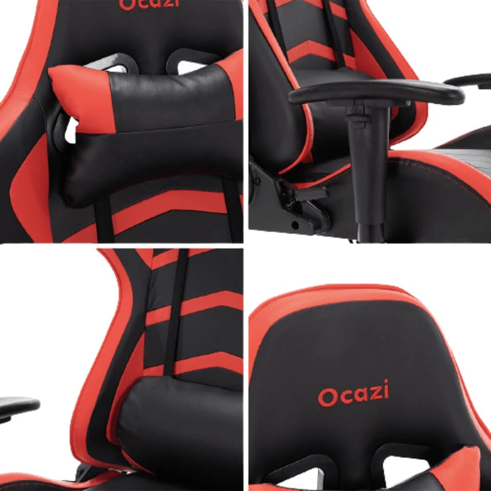 Gamestoel Texas - Zwart / Rood - Gaming Stoel - Bureaustoel 4 Gamestoel Texas - Zwart / Rood - Gaming Stoel - Bureaustoel - Afbeelding 2