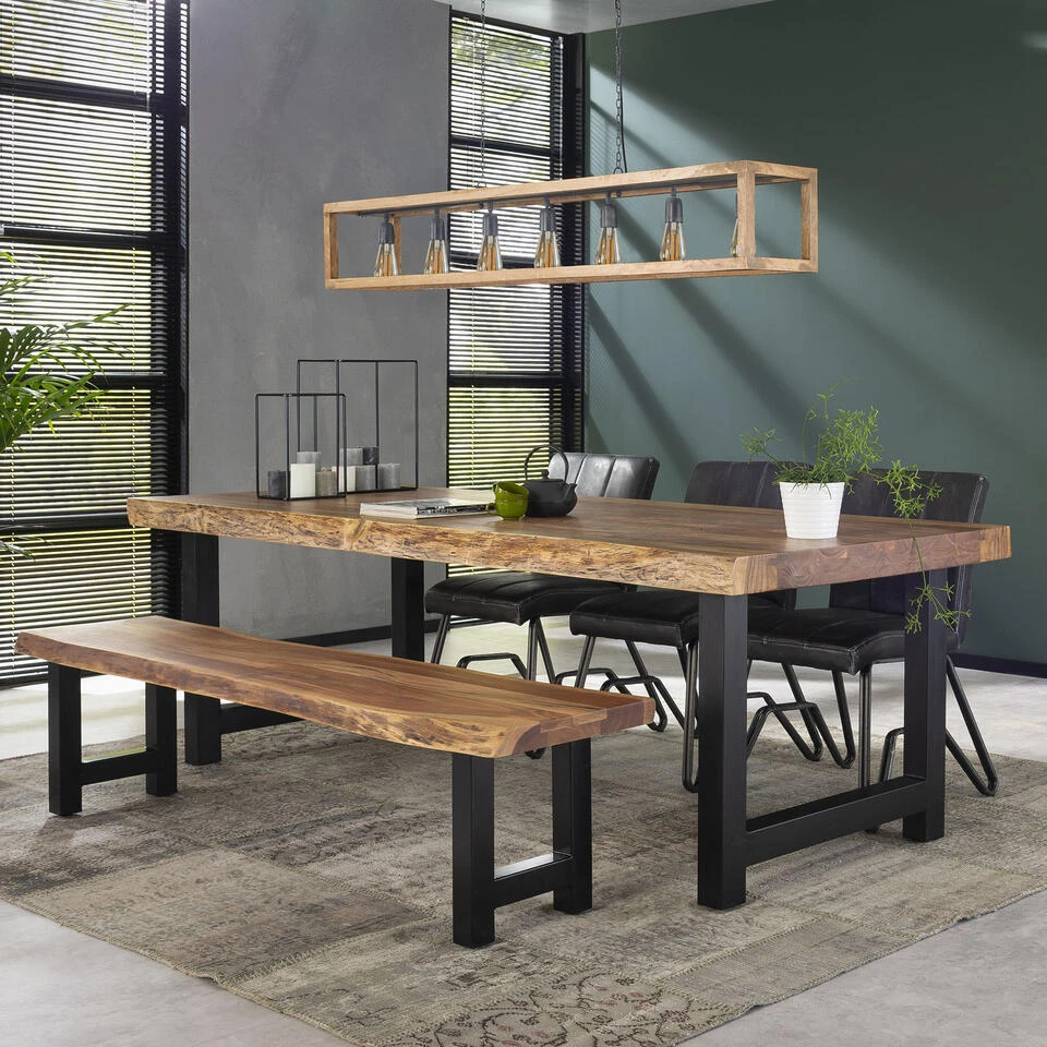 Hoyz - Eetkamerbank Boomstam - 190cm Breed - 6 Personen 4 Hoyz - Eetkamerbank Boomstam - 190cm Breed - 6 Personen - Afbeelding 2