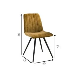 Eetkamerstoel Sadie Velvet Geel - Stof - Goudkleurig 9 Eetkamerstoel Sadie Velvet Geel - Stof - Goudkleurig -Meubelwinkel 1000051893 0103