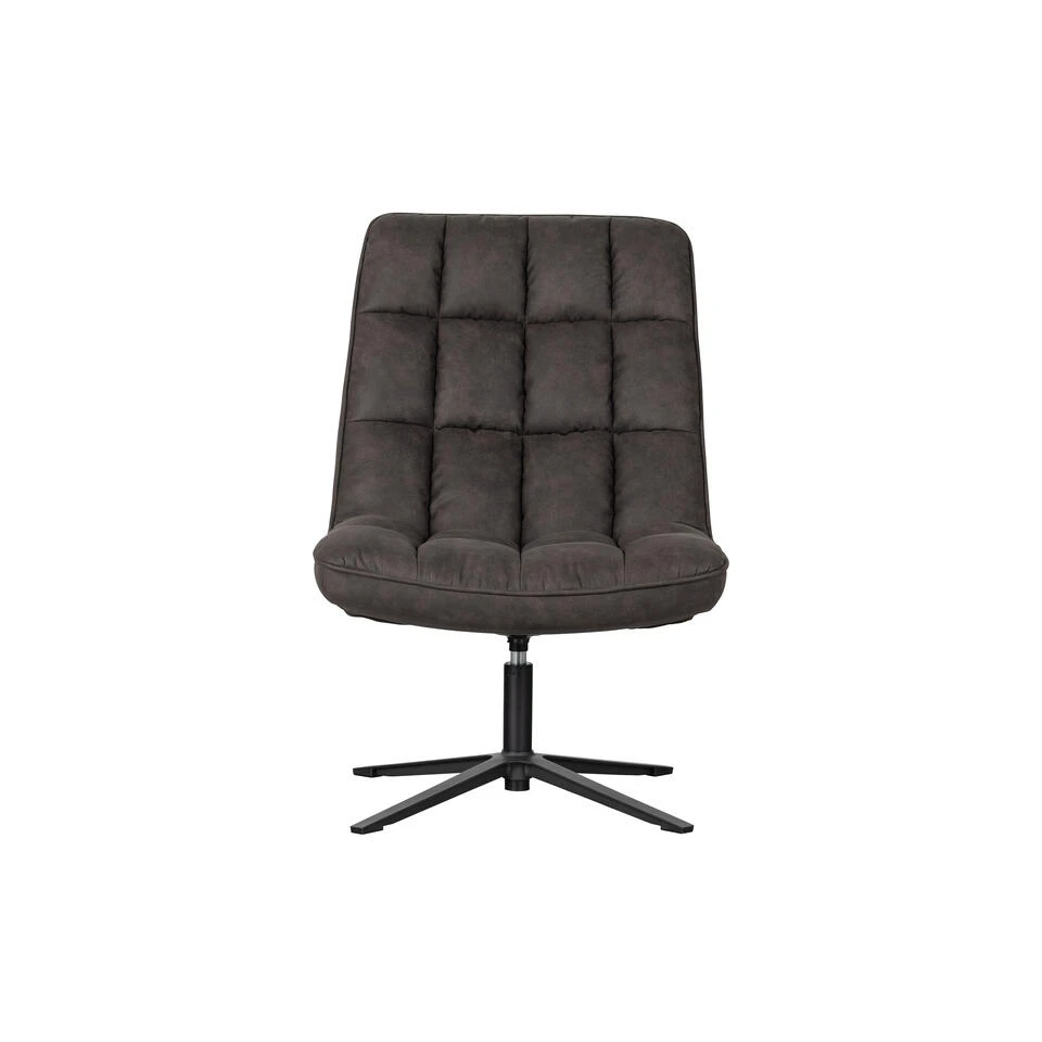 WOOOD Dirkje Draaifauteuil - Leerlook - Zwart - 101x70x85 3 WOOOD Dirkje Draaifauteuil - Leerlook - Zwart - 101x70x85