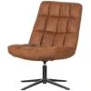 WOOOD Dirkje Draaifauteuil - Leerlook - Cognac - 101x70x85 2 WOOOD Dirkje Draaifauteuil - Leerlook - Cognac - 101x70x85 -Meubelwinkel 1000052487